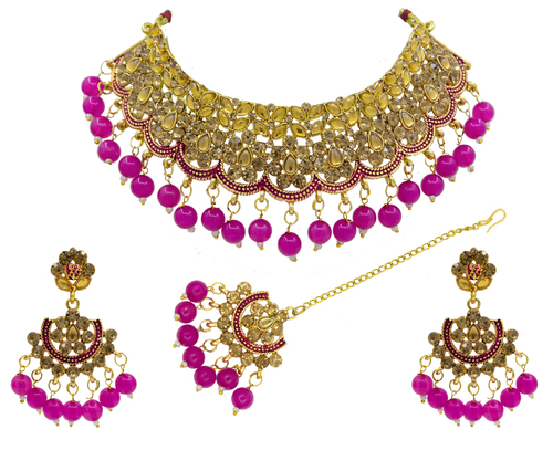 Attractive New Design Meenakari Choker Necklace Set