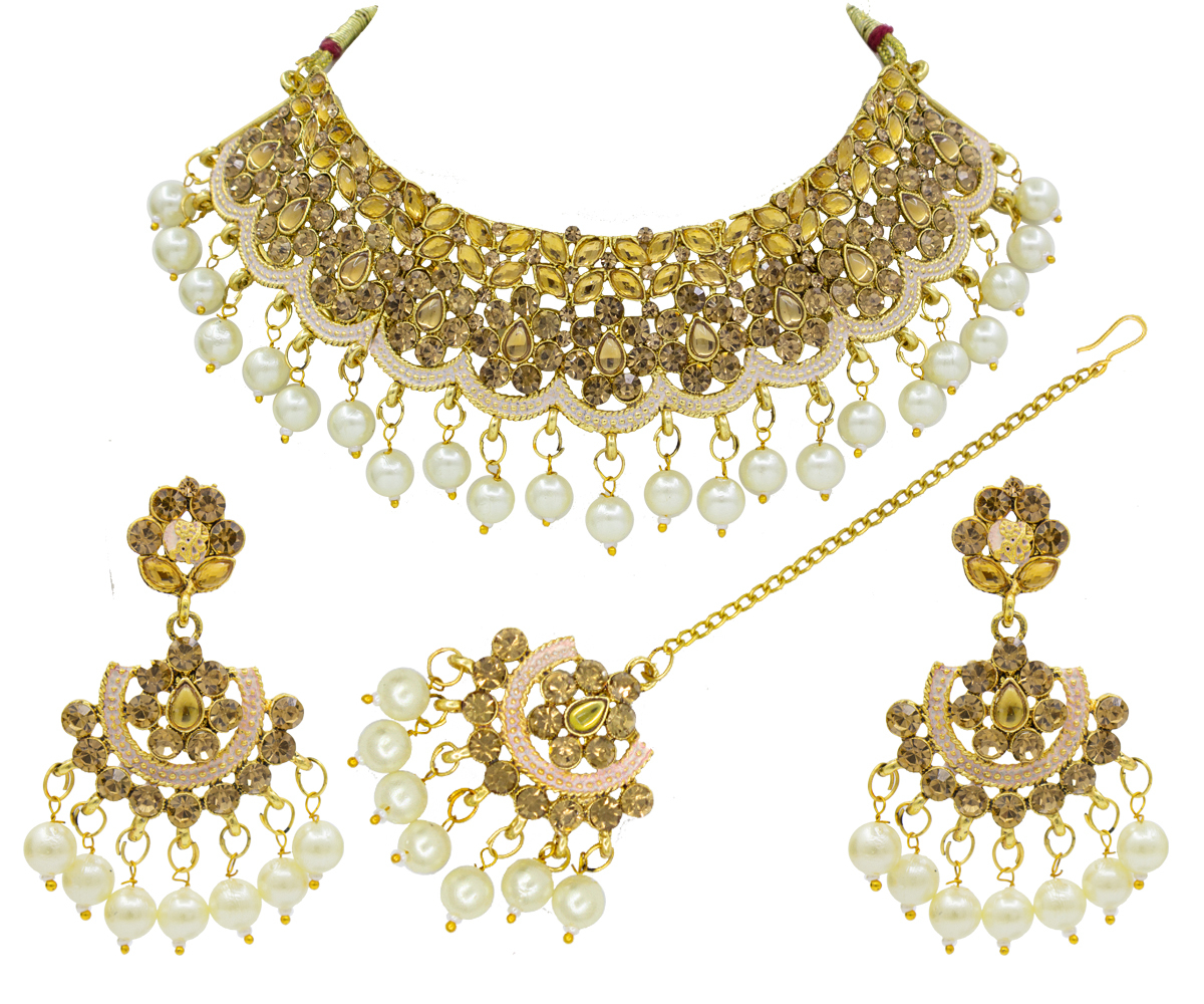 Attractive New Design Meenakari Choker Necklace Set