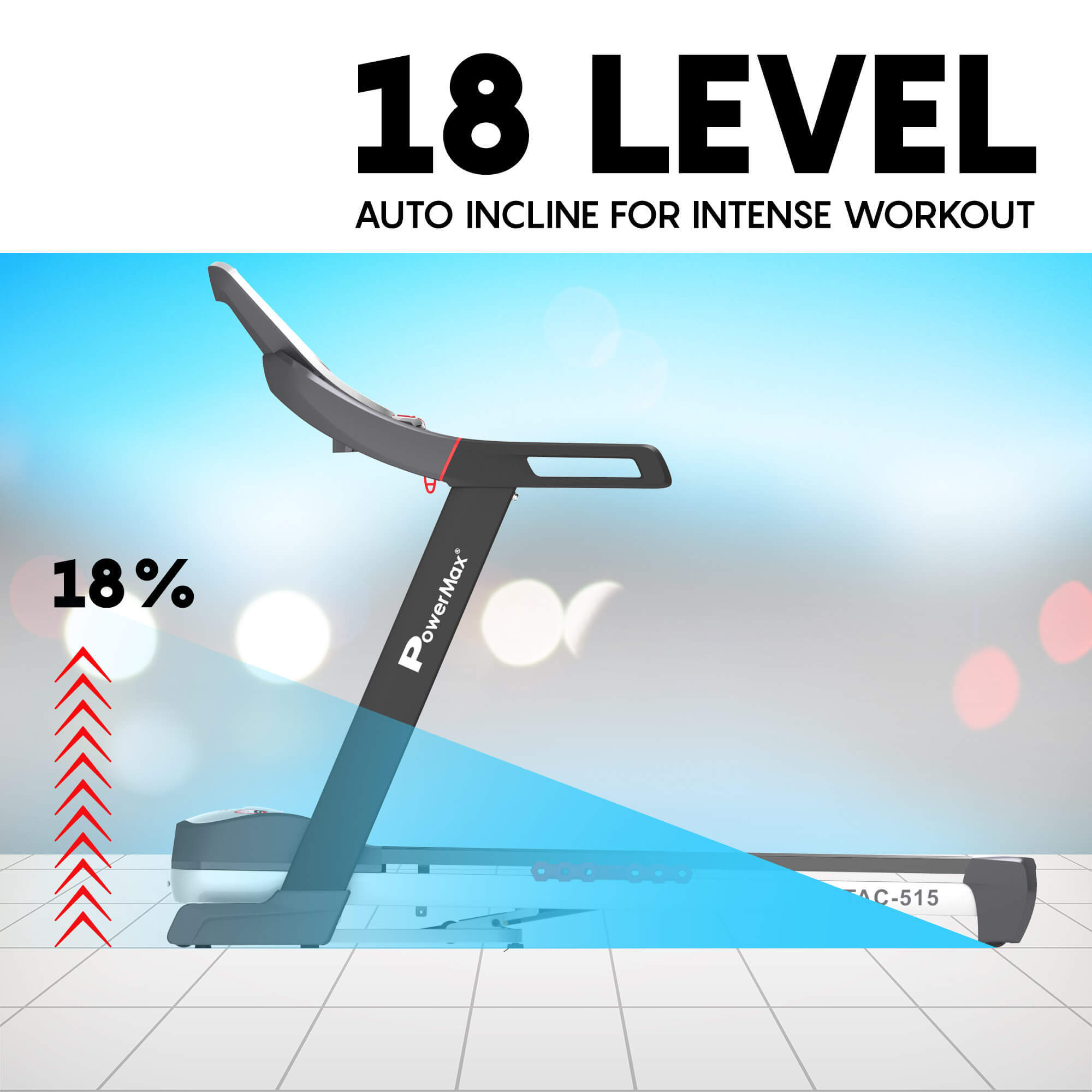 TAC-515 Semi-Commercial AC Motorized Treadmill with Android & iOS App