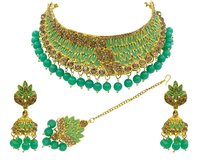 Gold Plated Meenakari Choker Necklace Set For Women & Girls