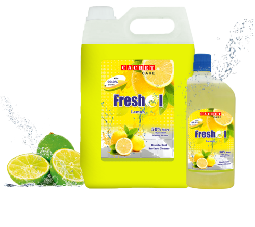 Floor Cleaner Freshol Lemon - Liquid Disinfectant, Lemon Yellow | All-Purpose Cleaner, Kills 99.99% Germs, Tough Stain Removal, Refreshing Fragrance, pH Balanced, Soft on Hands, Versatile Surface Use