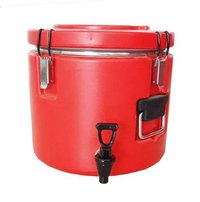 Insulated Round Container - 10 Ltr., Stainless Steel & Hdpe, Dia - 340mm, Height - 310mm | Ideal For Hotels, Restaurants, Commercial Kitchens