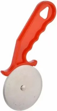 Pizza Cutter - 10 Cm Diameter, Red Plastic Handle | Stainless Steel Blade, Lightweight 100 G