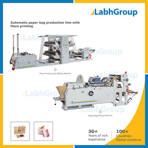 Automatic Paper Bag Making Machine - Production Line Dimension(L*W*H): 8250 X 2100 X 1800 Millimeter (Mm)