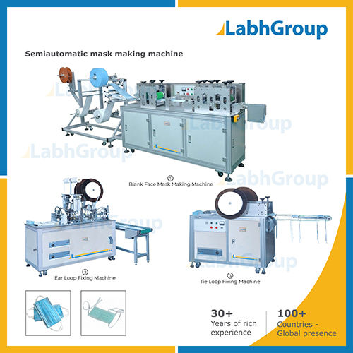 Semi-automatic Flat 3-layer Face Mask Production Line