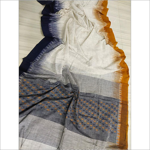 Khadi Ikkat Handloom Saree