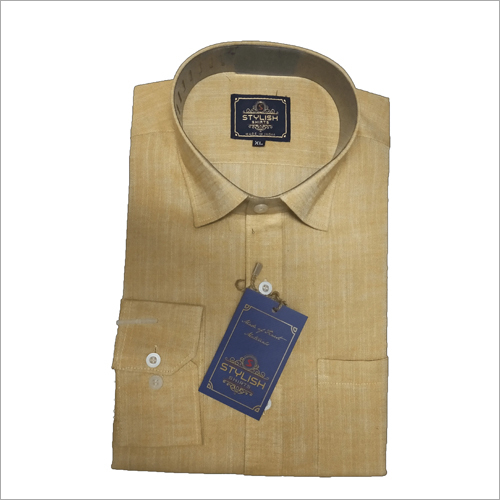 Mens Plain Shirt - Cotton & Polyester Blend, Classic Collar, Customized Logo, Full Sleeves
