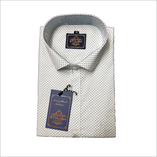 Mens Dots Print Shirt Collar Style: Classic