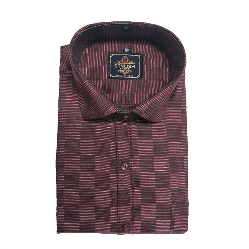 Mens Cotton Checks Shirt Collar Style: Classic