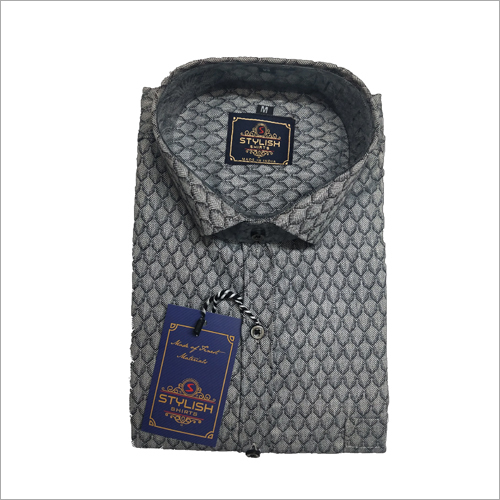 Mens Dobby Print Shirt Collar Style: Classic