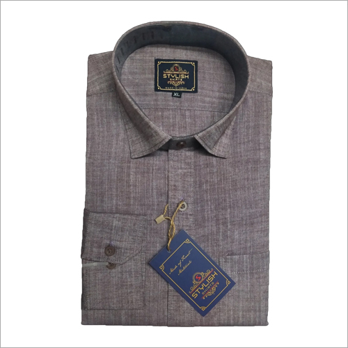 Mens Slim Fit Cotton Shirt - Cotton & Polyester Blend, Classic Collar, Full Sleeves, Customized Logo, All Season