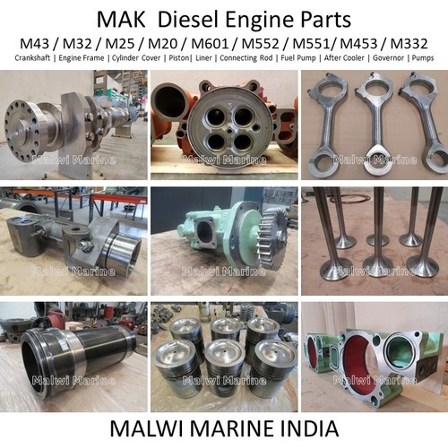 MAK - Crankshaft - Engine Frame - Cylinder Cover - Piston - Cylinder Liner - Connecting Rod - Fuel Pump By MALWI MARINE