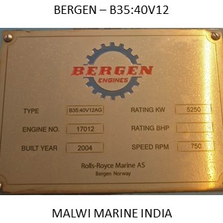 Bergen B35:40v12 Engine Crankshaft Parts