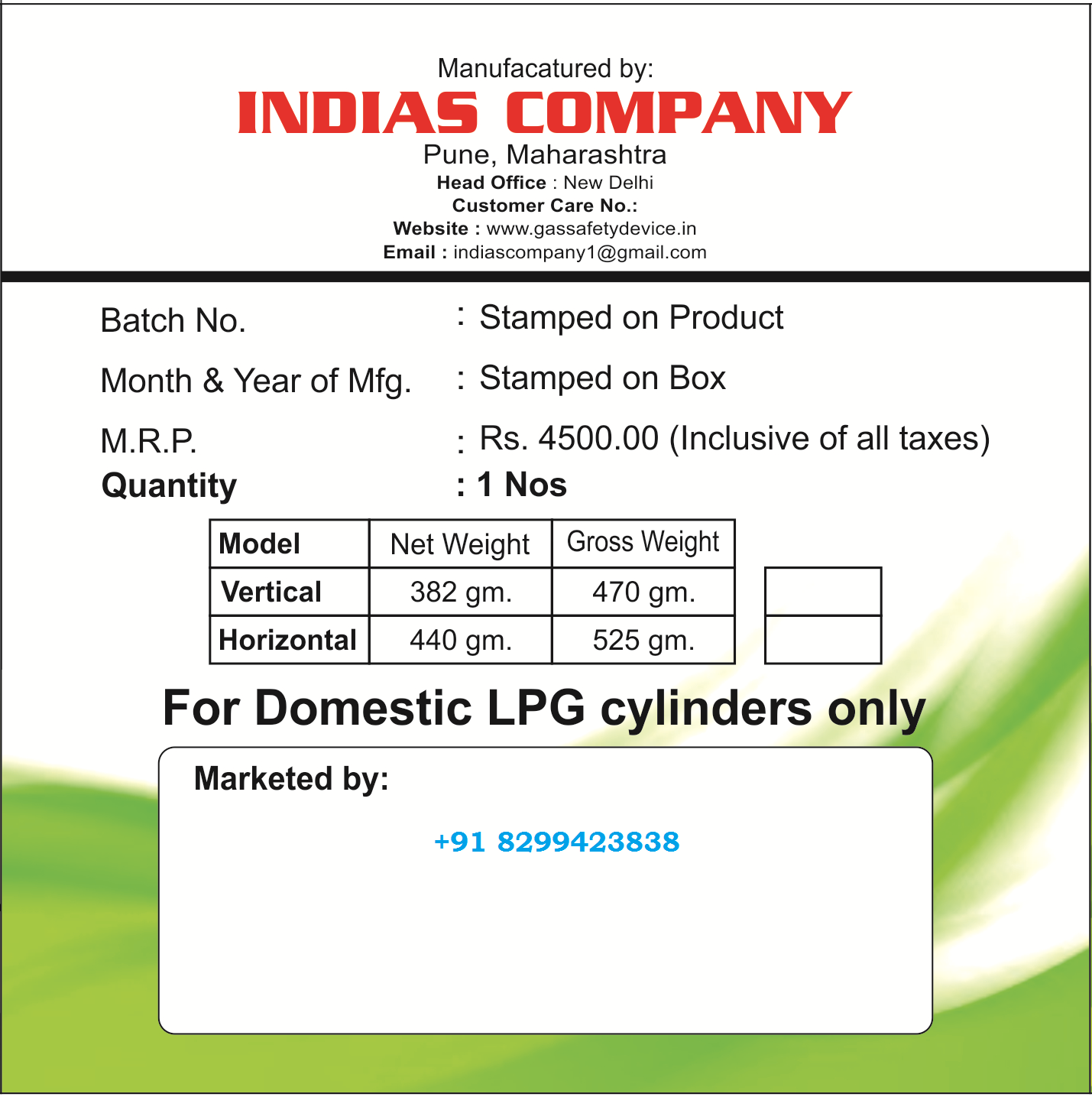 Indias Gas Safety Device
