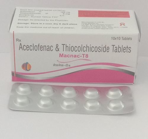 Aceclofenac 100mg+Thiocholchiside 8mg
