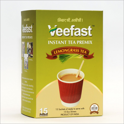 Lemon Grass Tea with 15 sachets of tea premix and 15 stirrers to mix