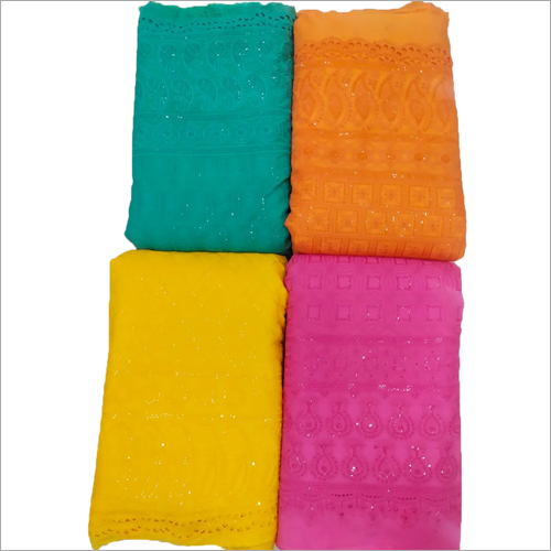 Rayon Sequence Chikan Fabric