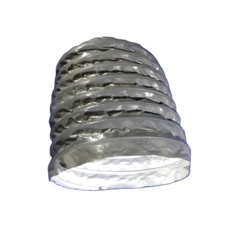 Fibre Glass fabric coated with Non-Flammable PVC Inside Aluminum Polyester Film Laminated Double PLY Hose