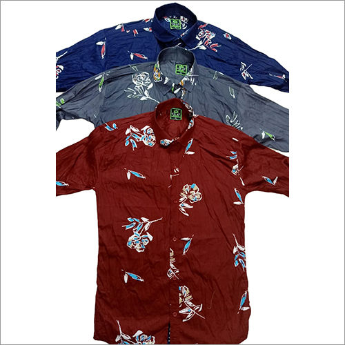 Mens Half Sleeve Printed Shirt Collar Style: Classic