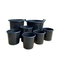 Plastic Outdoor Garden Planters Black Injected Heavy Duty Flower Pots