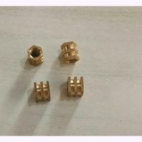 Brass Square Insert - Polished Brass Finish, 0.02 Kg Weight, Cnc Machining, Max Tolerance Â±0.05 Mm, Standard Thickness | 1-year Warranty