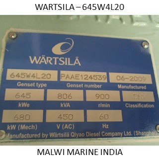 WARTSILA W4L20 NEW Generator, Diesel Engine and parts