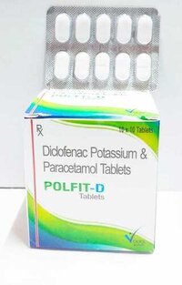 Diclofenac Potassium Paracetamol Tablets - 50mg/325mg Pain Relief For Arthritis, Muscle & Tooth Pain | Suitable For Adults, Storage: Cool & Dry Place