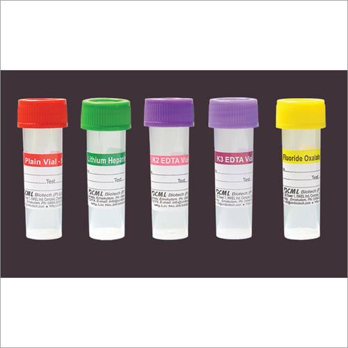 Blood Collection Vials with screw cap By CML BIOTECH (P) LTD.