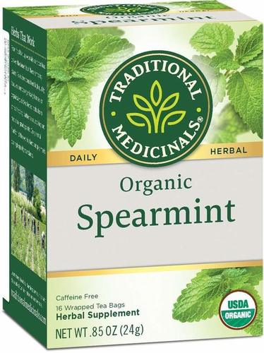 Traditional Medicinals Herbal Tea - Organic Spearmint, 16 Vegetarian Tea Bags for Healthy Growth & Wellness