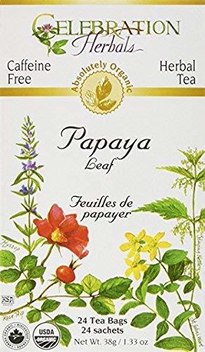 Celebration Herbals Absolutely Organic Caffeine Free Herbal Tea Papaya Leaf 24 Tea Bags 38 Gm 1.33 Oz Efficacy: Promote Healthy & Growth