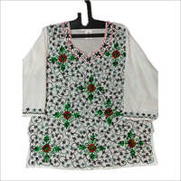 Ladies Cotton Printed Top - Embroidered Multicolor Design , All-season Fit For All Sizes