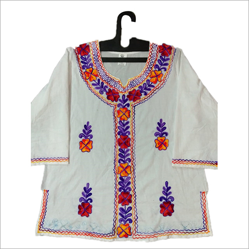 Ladies Designer Embroidered Top - Cotton Blend, All Sizes | Multicolor Embroidery, Perfect for All Seasons