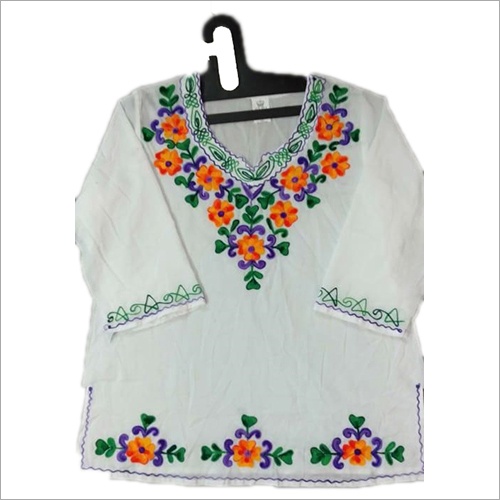 Ladies Designer Neck Embroidered Top - All Size | Multicolor Embroidery for Every Season, Perfect for Versatile Wardrobe Styling