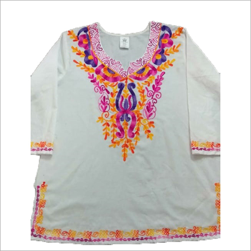 Ladies Fancy Hand Embroidered Top - Cotton Blend, All Sizes | Multicolor, All Season, Eye-Catching Embroidered Pattern Designed for Style