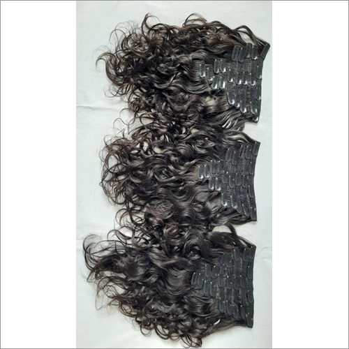 Unprocessed Wavy Raw Virgin Hair Clip in Hair