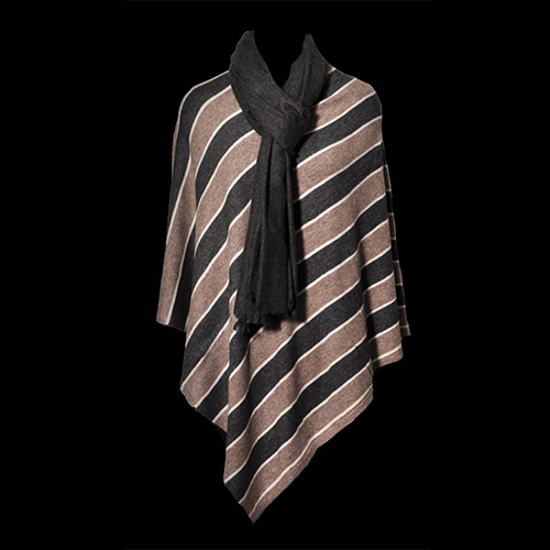 Wool Nylon Stripe Poncho By CONWAY EXPORTS PRIVATE LIMITED