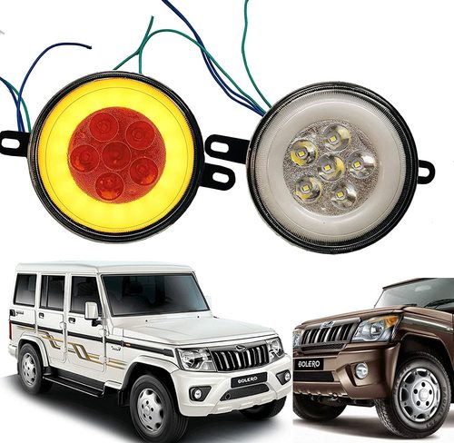 Car Fog Light for Mahindra Bolero Make 2020 With Yellow DRL Ring with 6 LED