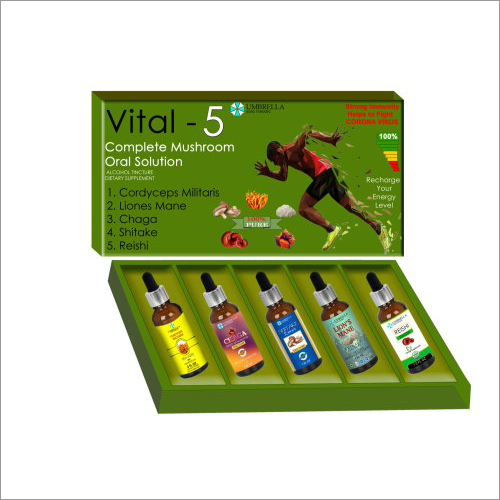 Vital-5 Complete Mushroom Oral Liquid Ingredients: Herbal Extract