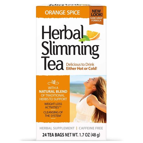 Herbal Slimming Tea - 24 Teabags, Orange Spice Flavor for Healthy Growth & Delicious Hot or Cold Enjoyment