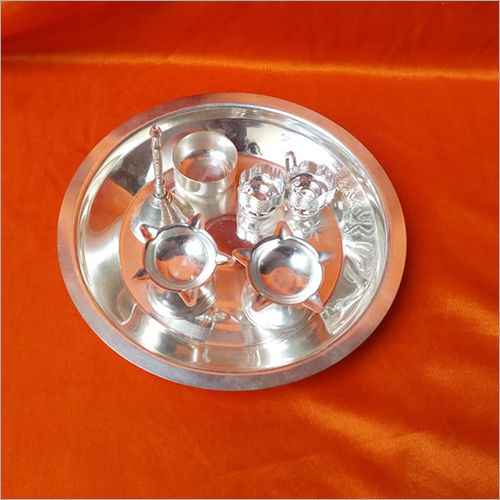 Silver Plated Pooja Thali Set