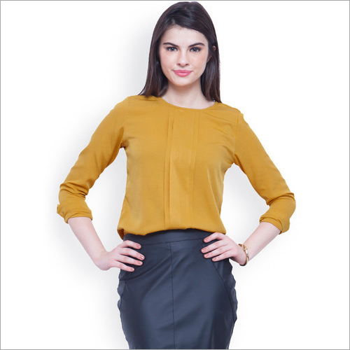 Ladies Plain Formal Top - Cotton Blend | All Season 3/4 Sleeve Washable Available in Sizes S M L XL Elegant and Versatile Design