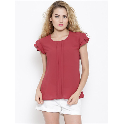 Ladies Casual Top - Cotton Blend, Sizes S to XL | Washable, All Season, Plain Pattern