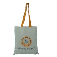 8 Oz Natural Canvas Tote Bag With Dyed Handle