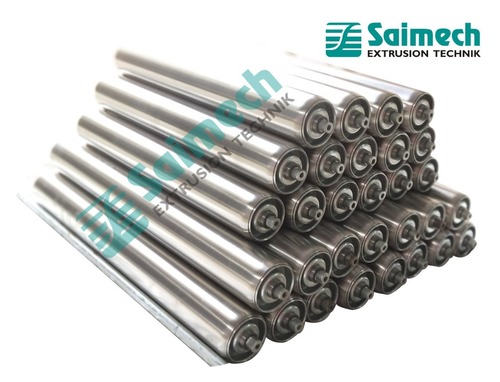 SS Gravity Roller Conveyor - Stainless Steel 304, 400 mm Length with Metal Cap & Extended Bearing