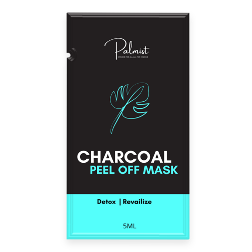 PALMIST CHARCOAL PEEL OFF MASK 5ML SACHET - 5 Milliliter, Black Color | Suitable for All Ages, Deep Cleansing Effect, Single Use Pack