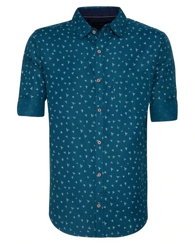 Full Sleeve Mens Shirts - Cotton Blend, Slim Fit, Printed Shevron Design, Long Sleeves, Sizes S-XXL | Casual Style for Summer and Winter