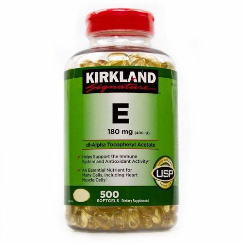 Kirkland Signature Vitamin E - 400 I.U., 500 Softgels | Promotes Healthy Growth, Vegetarian Gel Formula