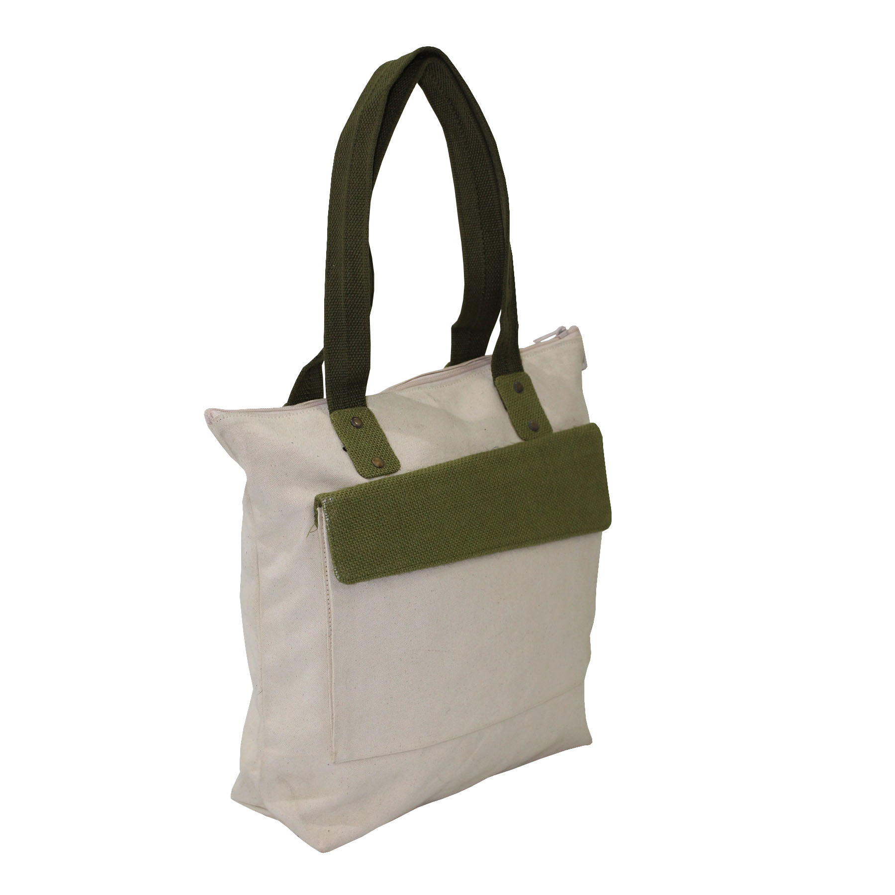 Designer Canvas Handbag With Cotton Handle