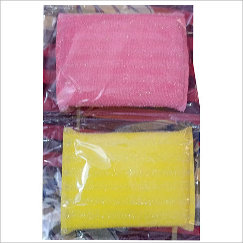 Pink Multicolor Foam Pad Sponge Scrubber