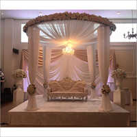 Flower Ring Fabric Drape Wedding Mandap